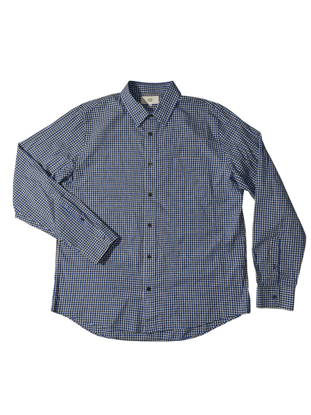 Jack Spade mens XL blue grey check plaid button up casual shirt EUC